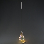 R-71713 (12) Стеклянная лампа накаливания со светод. подсветкой (тепл.бел)  12*21см, пульт, подвеска