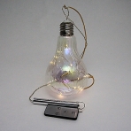 R-71713 (12) Стеклянная лампа накаливания со светод. подсветкой (тепл.бел)  12*21см, пульт, подвеска