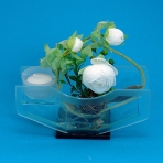 BL-03500 (16) 18,5*7*15см. Подсвечник-композиция со свечей и цветами