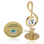 M-U-4496 (144) 3,2*3,2*8см. Скрипичный ключ, с прозрачным хрусталиком позолоченный