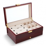M-YW-62274 (4) Шкатулка из МДФ для 6 часов, 3 очков и отделениями для аксессуаров. 24*21*13см.