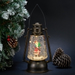 M-AO-21014 (6) Фонарь LED с эффектом снегопада и композицией из полистоуна, 15,5*11*23,5cм