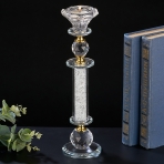 M-YW-061100 (24) Подсвечник из хрустального стекла с насыпными стразами, 7*7*26 см.