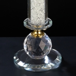 M-YW-061100 (24) Подсвечник из хрустального стекла с насыпными стразами, 7*7*26 см.