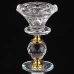 M-YW-061100 (24) Подсвечник из хрустального стекла с насыпными стразами, 7*7*26 см.