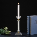 M-YW-061102 (36) Подсвечник из хрустального стекла с насыпными стразами, 6,5*6,5*21 см.