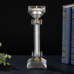 M-YW-061102 (36) Подсвечник из хрустального стекла с насыпными стразами, 6,5*6,5*21 см.