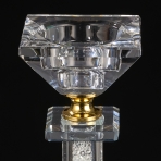 M-YW-061102 (36) Подсвечник из хрустального стекла с насыпными стразами, 6,5*6,5*21 см.