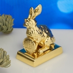 M-U-5595-1 (1шт.) Кролик с монеткой и пожеланием, 4*2,5*5,5 см.