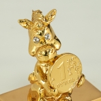 ST-HORSE3/D  Лошадка с монеткой на подставке и с пожеланием 
