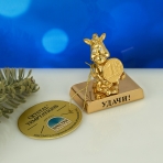 ST-HORSE3/D  Лошадка с монеткой на подставке и с пожеланием 