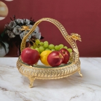 M-103060/PG (24) Фруктовница с ручкой из стекла и металла, 26*25*24,5см.