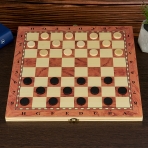 M-YW-00369 (60) Три игры в одном: шахматы/нарды/шашки, дерево, 23,5*17,5*3,5см 