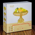 M-103101 (10) Тортница из стекла и металла, на ножке, 30*30*20см.