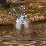 M-7325 (24) Набор из 2-х бокалов для виски Медведь и Лось 18K Silver Plated, 350 мл, 7,5х7,5х13 см