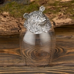 M-7325 (24) Набор из 2-х бокалов для виски Медведь и Лось 18K Silver Plated, 350 мл, 7,5х7,5х13 см
