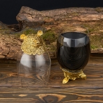 M-7327 (24) Набор из 2-х бокалов для виски Медведь и Кабан 24K Gold Color Plated 350мл, 7,5х7,5х13см