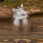 M-7328 (24) Набор из 2-х бокалов для виски Медведь и Кабан 18K Silver Plated 350 мл 7,5х7,5х13 см