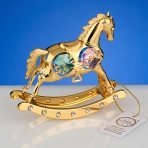 M-U-3665/LGA (144) Лошадка-качалка с 4-мя разноцветными хрусталиками, 8,5х2,5х8 см.