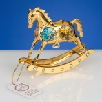 M-U-3665/LGA (144) Лошадка-качалка с 4-мя разноцветными хрусталиками, 8,5х2,5х8 см.
