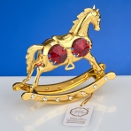 M-U-3665/LGR (144) Лошадка-качалка с 4-мя красными хрусталиками, 8,5х2,5х8 см.