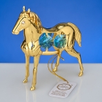 M-U-4552/LB (96)  Лошадь с 4-мя голубыми хрусталиками, 9х3х9 см.