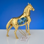 M-U-4552/LB (96)  Лошадь с 4-мя голубыми хрусталиками, 9х3х9 см.