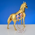M-U-4552/LP (96)  Лошадь с 4-мя розовыми хрусталиками, 9х3х9 см.