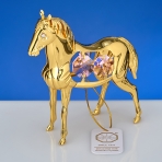 M-U-4552/LP (96)  Лошадь с 4-мя розовыми хрусталиками, 9х3х9 см.
