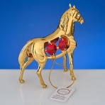 M-U-4552/LR (96)  Лошадь с 4-мя красными хрусталиками, 9х3х9 см.