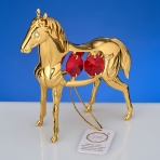 M-U-4552/LR (96)  Лошадь с 4-мя красными хрусталиками, 9х3х9 см.
