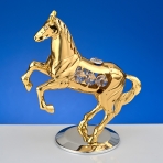 M-U-5433/LG (24) Лошадка с 7-ю прозрачными хрусталиками на подставке, 15х8х17,5 см.
