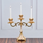 M-YW-041722 (24) Канделябр трехрожковый, металлический, 30,5х14,5х28,5 см.