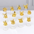 R-97017 (24) Набор 12 стопок-перевертышей Знаки зодиака 30мл, 24K Gold Color Plated, d=4,2см h=7,8см