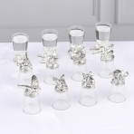 R-97018 (24) Набор из 12 стопок-перевертышей Знаки зодиака 30мл., 18K Silver Plated, d=4,2см h=7,8см