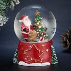 M-HY-15815 (8) Стеклянный шар с фигуркой из полистоуна и LED подсветкой, 10,5х10,5х13см.