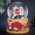 M-HY-15816 (8) Стеклянный шар с фигуркой из полистоуна и LED подсветкой, .11х11х14 см.