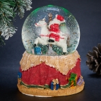 M-HY-15816 (8) Стеклянный шар с фигуркой из полистоуна и LED подсветкой, .11х11х14 см.