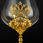 M-96236 (12) Бокал для виски и коньяка "Герб России", 700 мл., 24K Goldplated, 11х11х17 см