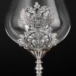 M-96237 (12) Бокал для виски и коньяка "Герб России", 700 мл., 18K Silver Plated, 11,5х11,