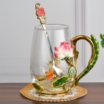 M-96303 (36) Кружка стеклянная с ложкой 