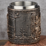 M-YW-21838 (36) Кружка "Охотник", нержавеющая сталь/искусственный камень, 430 мл., 15х10,5