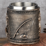 M-YW-21839 (36) Кружка "Рыбак", нержавеющая сталь/искусственный камень, 430 мл., 15,5х11х1