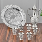 M-YW-5348 (20) Набор из 6 рюмок на подносе с кувшыном, 35мл/280мл, 6х4,5х5/12,5х7х22 см.