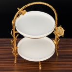 M-62012 (8) Фруктовница двухярусная с Птичками, 26х19,5х35 см.