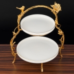 M-62014 (4) Фруктовница двухярусная с Птичками, 32,5х24,5х40 см.