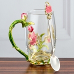 M-96329 (36) Кружка стеклянная с ложкой 