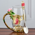 M-96330 (36) Кружка стеклянная с ложкой 