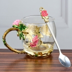 M-96331 (36) Кружка стеклянная с ложкой 