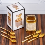 M-YW-5376 (50) Набор из 6 ложек в стаканчике, 6х6х13 см.